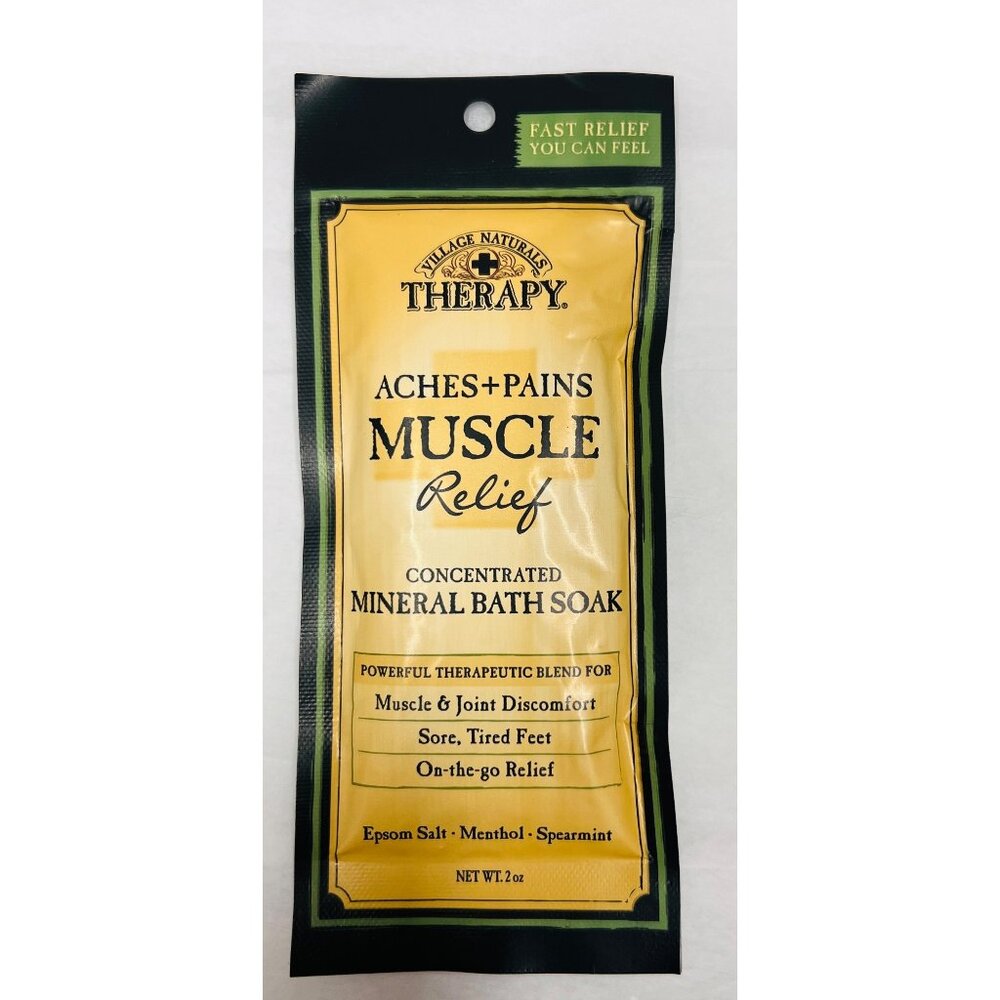 Village Naturals Mineral Bath Soak Muscle Relief Spearmint Bath Soak 2 Oz